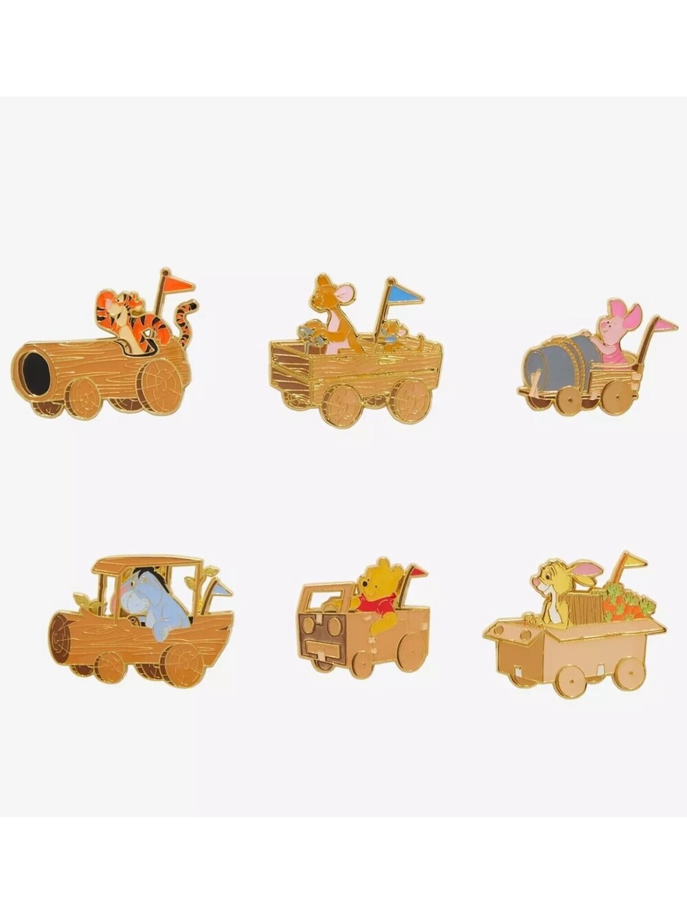 Loungefly Disney Winnie the Pooh Character Car Blind Box Enamel Pin Full Set 6